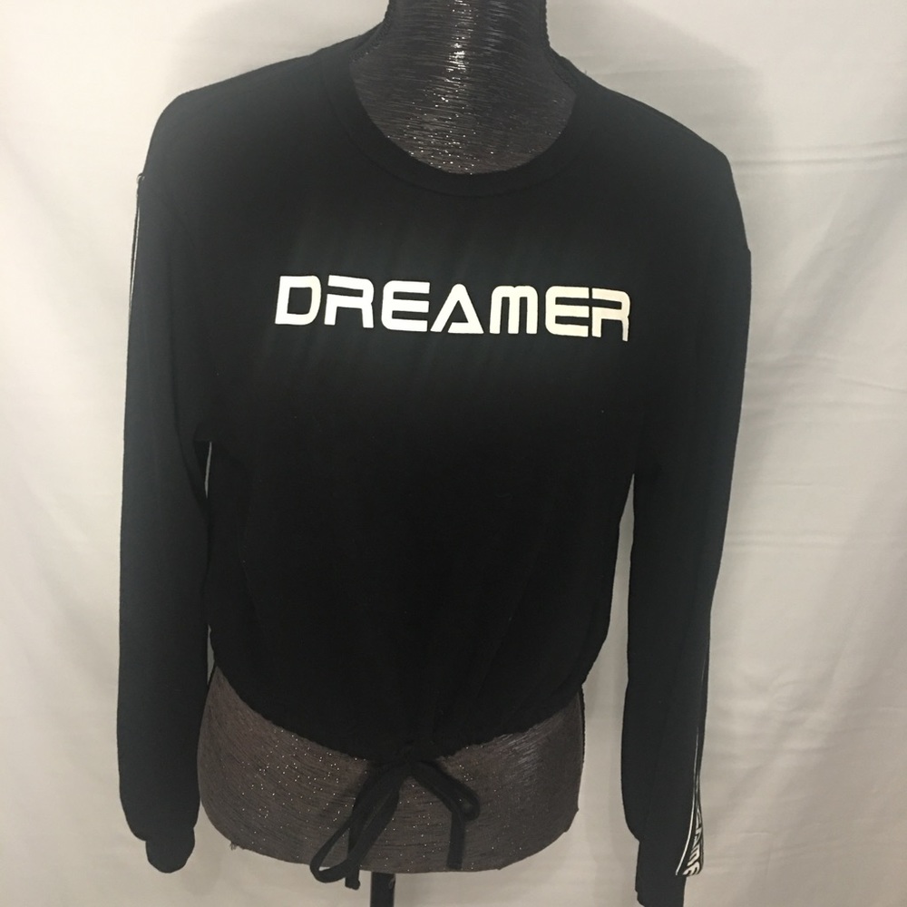 Urban Nation Dreamer Black Crop Sweatshirt Size M